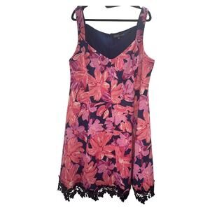 NWT DonnaRicco New York 18W Floral Fit & Flare w/ Lace Dress